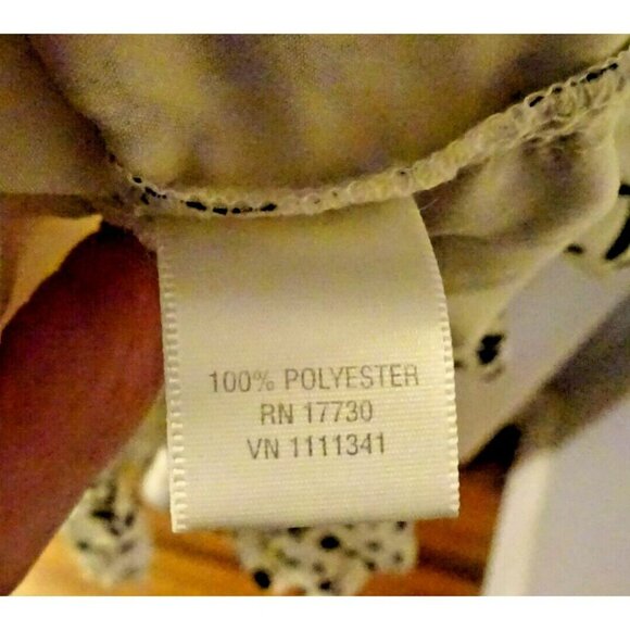 Pre-Loved Converse XS Sleeveless White with Black Floral Print Polyester Dress - Picture 5 of 5